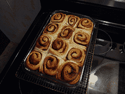 a photo of unfrosted cinnamon rolls - they're still good without the frosting!